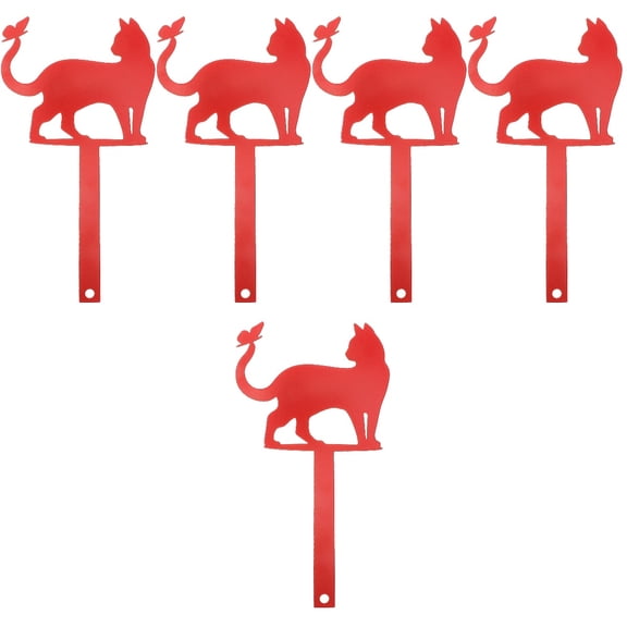 5pcs Cat Shape Mailbox Stake Decoration Mail Box Flag Metal Stake Sign Mailbox Decor