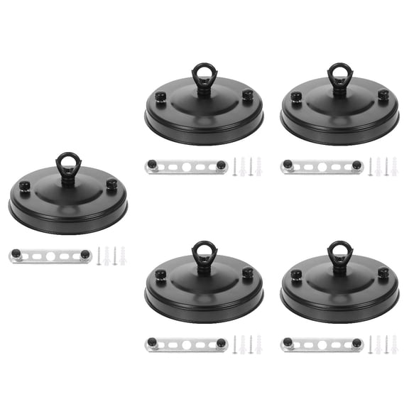 CIMAXIC Black Ceiling Cover Plate Strong Wear Resistant for Light 5Pcs