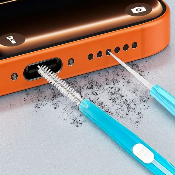 5pcs Cell Phone Cleaning Kit Dual Side Multifunction Tools Anti-Clogging Nylon Brushes & Hook Cleaner for iPhone 17 Pro Max Charging Port, Phone Speaker Mini Cleaning Kits