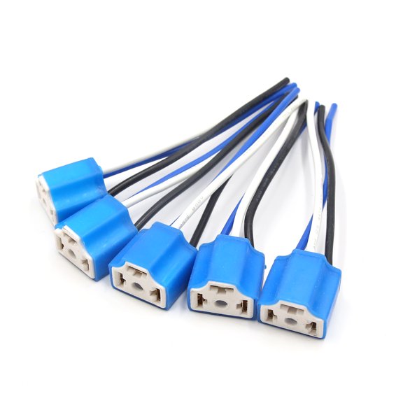 5pcs Ceramics H4  Bulb Car Headlamp Fog Light Wired Harness Socket Connector