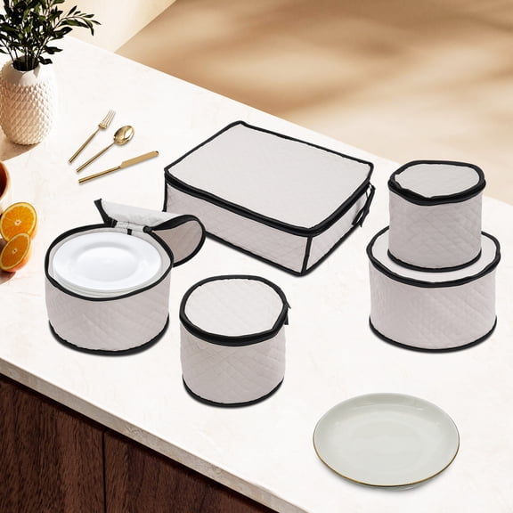 5pcs Storage Containers, Hard Shell Box with Lid, Mug Storage Box, Wine Glass Storage, Dinnerware Storage Containers for Moving Dishes, Plate, Saucers, Cups