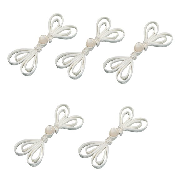 5pcs Chinese Closure Buttons Traditional Cheongsam Buttons with Beads Cheongsam Sewing Fasteners Chinese Frog Buttons