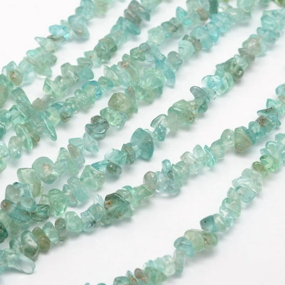 5pcs Chips Natural Apatite Beads Strands 3~8x3~12x3~5mm Hole: 1mm about 32 inch