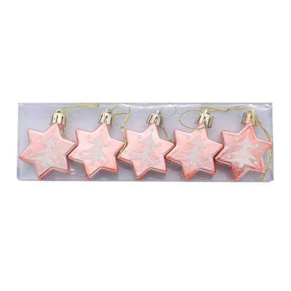 5pcs Christmas Stars Ornaments Tree Decorations Pendants for Winter Party Holiday Trees