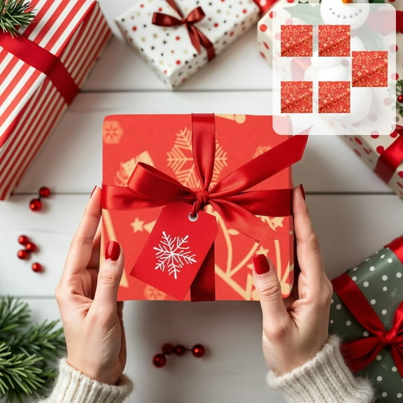 5pcs Christmas Wrapping Paper Roll - Christmas Tree Design for Holiday Gift Wrap - 20x28 Inches