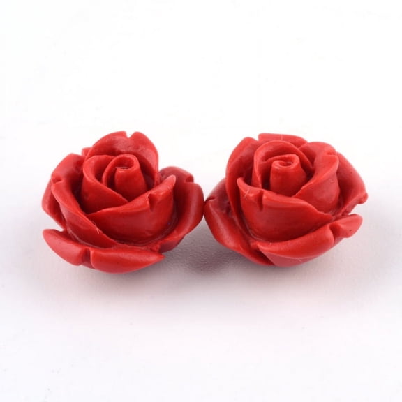 5pcs Cinnabar Beads Rose FireBrick 12.5x12.5x9.5mm Hole: 1.2mm