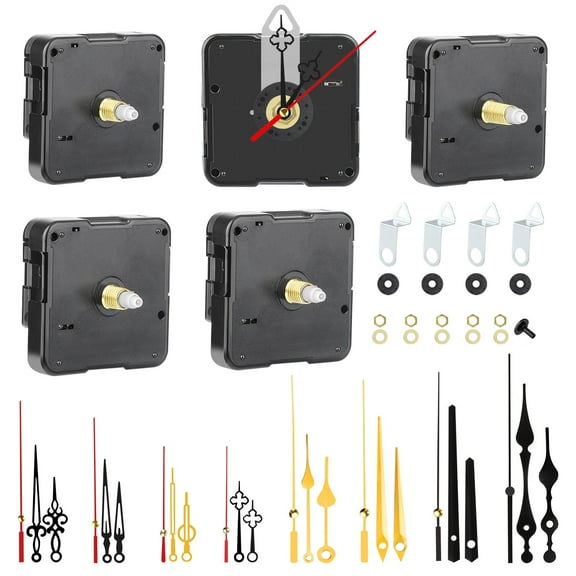 5pcs Clock Movement Mechanism Kit, EEEkit DIY Clock Motor Part Repair Set with 8pair Hands