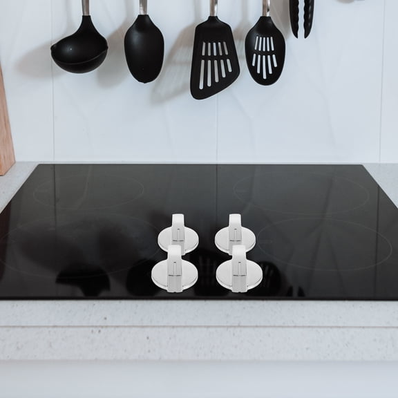 5pcs Cooker Stove Control Knob Stainless Steel Knob, Universal Silver Gas Stove Control Knobs