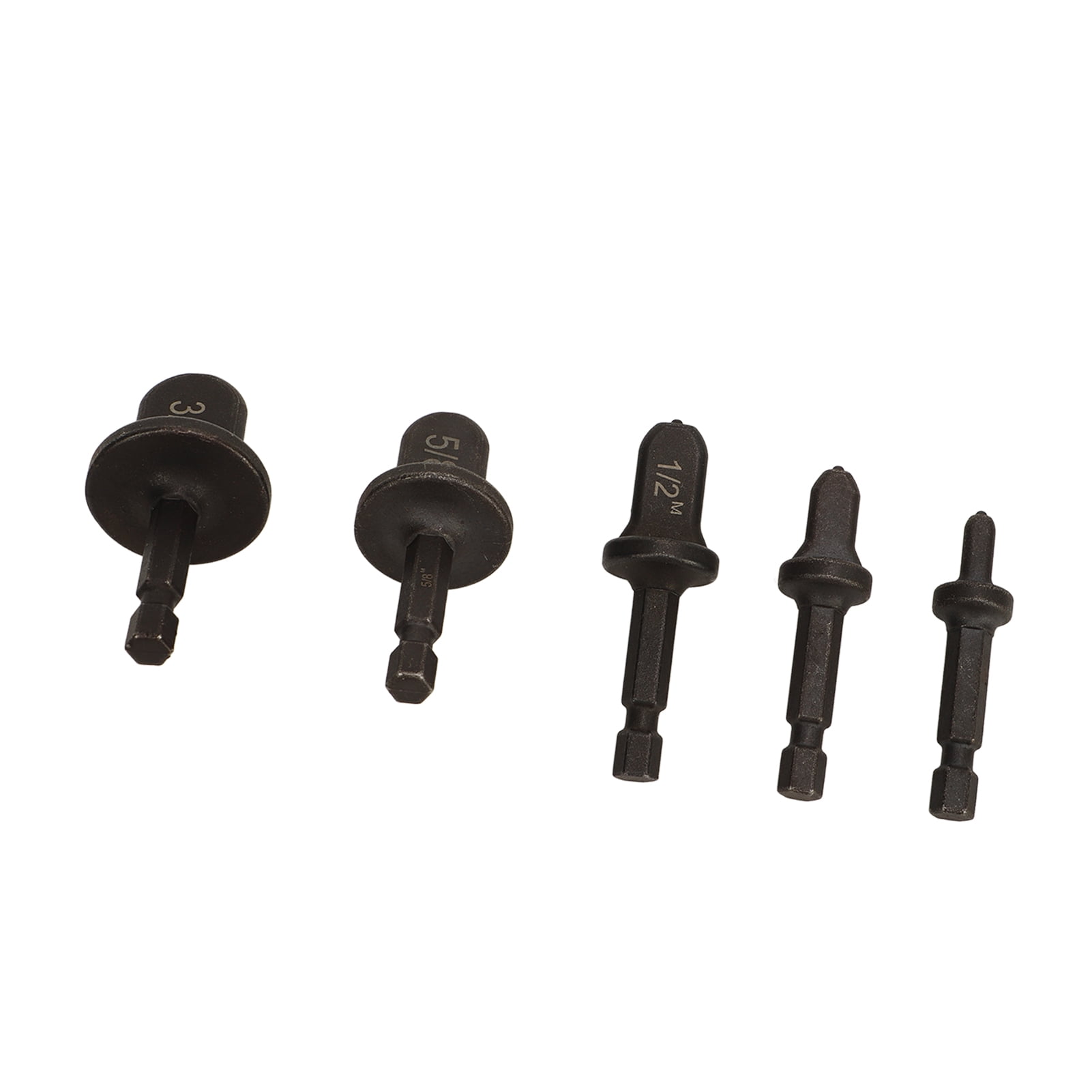 6-Piece HVAC Copper Tube Expander Set - Swaging Tool Bits For 1/4, 3/8, 1/2, 5/8, 3/4, 7/8 Inch Pipes, Drill Attachment