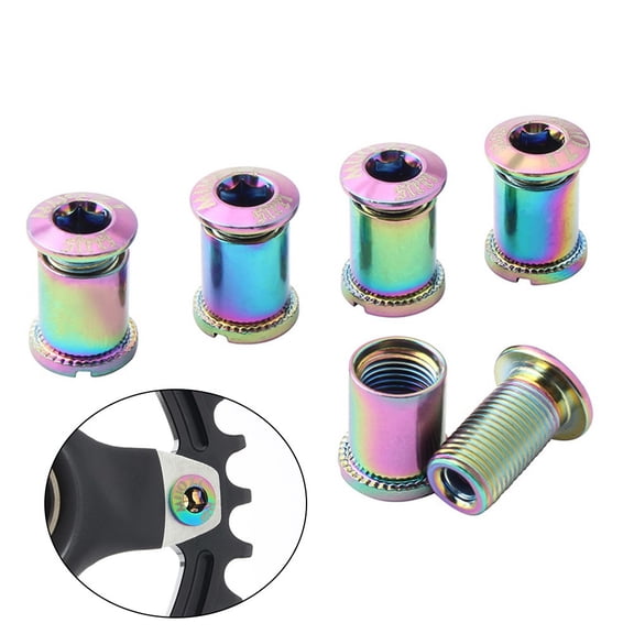 5pcs Crankset Bolts Crank Bolts Bike Chainring Bolts Crank Screws Nuts