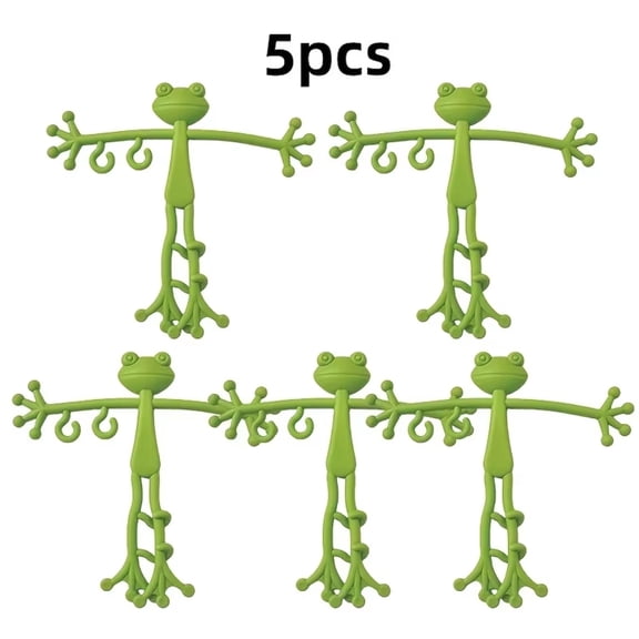 5pcs Cute Frog Plant Support Clips - Vine Fixing Holders for Indoor Outdoor Garden