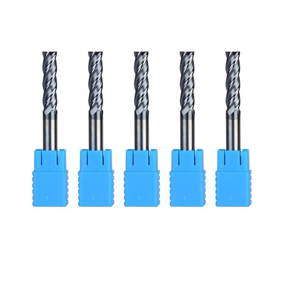 5pcs D10-10-100 4 Flute Flattened Head Milling Cutters Tungsten Steel End Mills Carbide End Mills HRC45 with Straight Shank