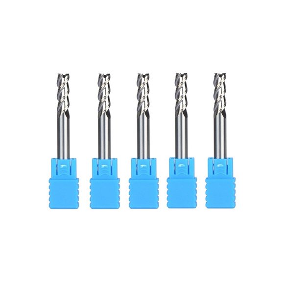 5pcs D6-6-50 Tungsten Steel End Mills 3 Flute Flattened Head Milling Cutters Carbide End Mills HRC45 Suitable for Aluminum