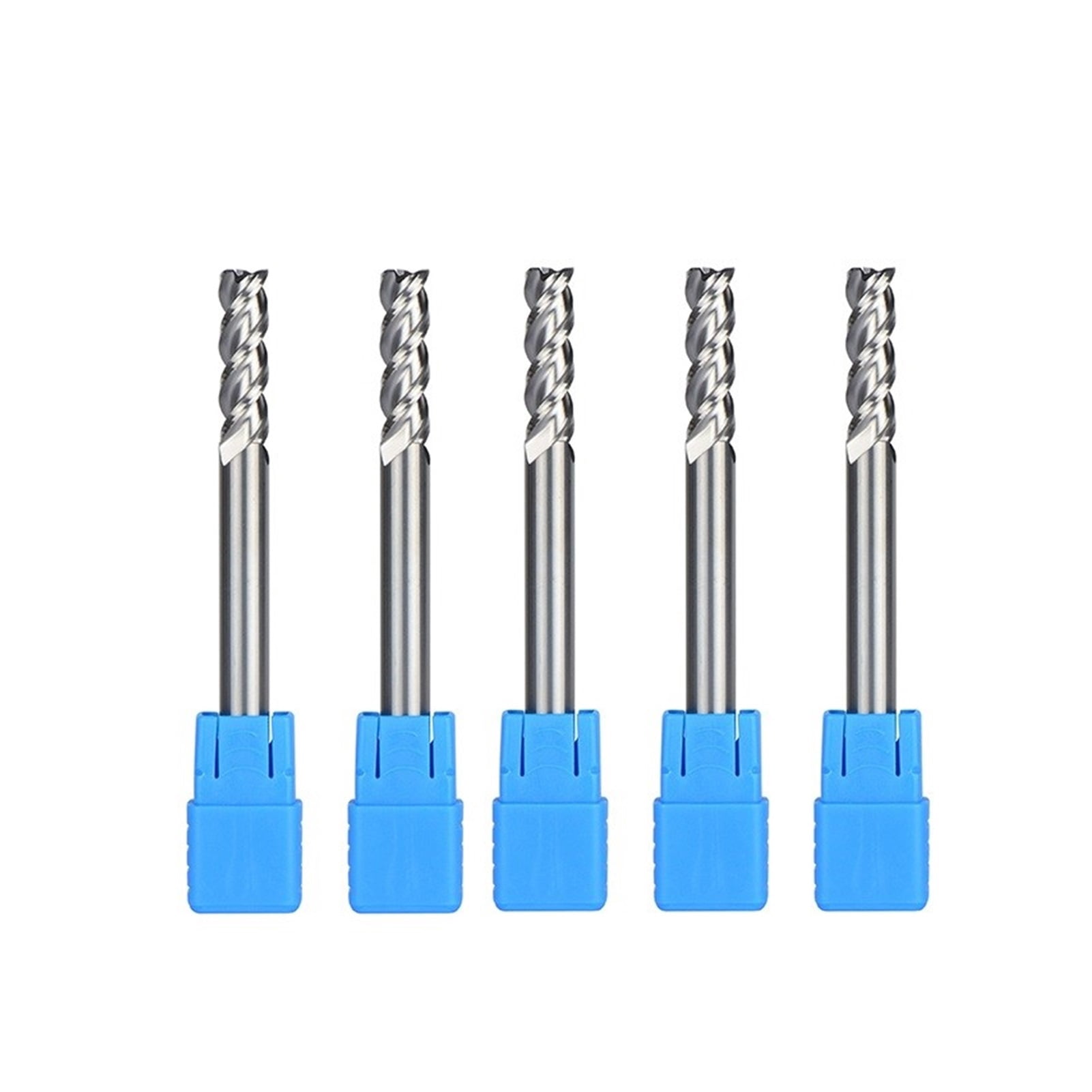 5pcs D6-6-75 Tungsten Steel End Mills 3-Flute Flattened Head Milling Cutters Carbide End mills HRC45 Suitable for Aluminum