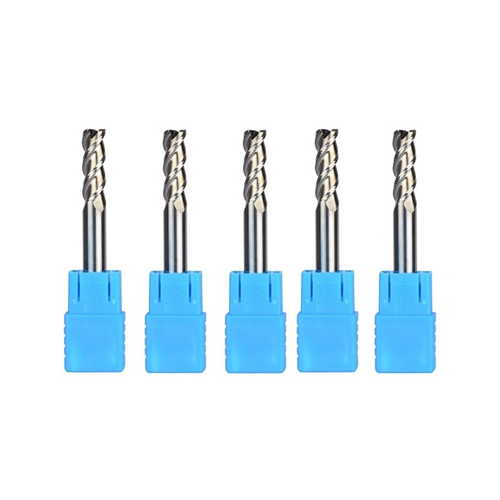 5pcs D8-8-60 Tungsten Steel End Mills 3 Flute Flattened Head Milling Cutters Carbide End Mills HRC45 Suitable for Aluminum