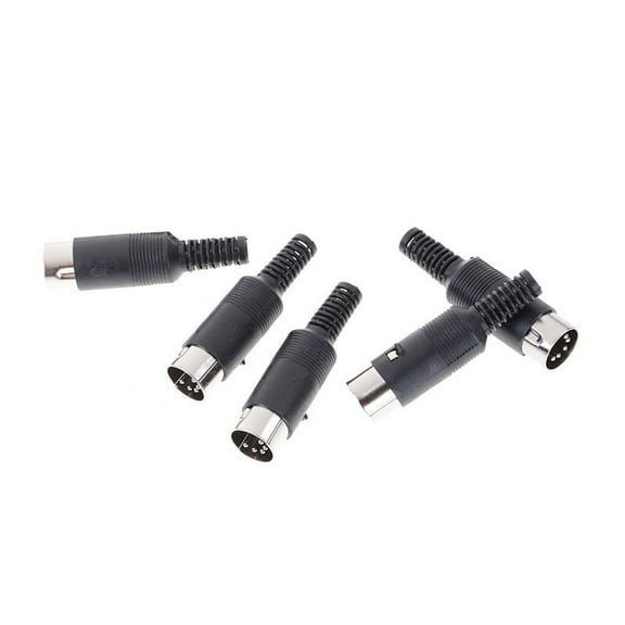 5pcs DIN male Plug 5 Pin Connector with Plastic Handle Adapters Cables