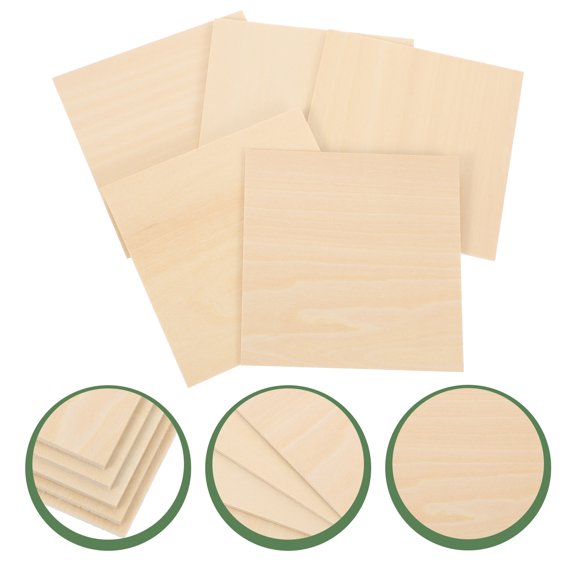 5pcs DIY Blank Wooden Planks Unfinished Wooden Boards Wooden Planks Materials