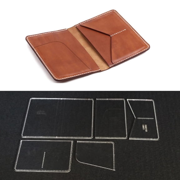 5pcs DIY Leather Tool Card Cover Pattern Acrylic Template Leathercraft