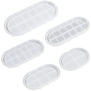 5pcs DIY Oval Mold Silicone Resin Tray Kit, Ergonomic Multi-Compartment Oval Cake Tray Molds, Smooth Surface, Color Options, For Resin Clay Candle Crafts Home D cor