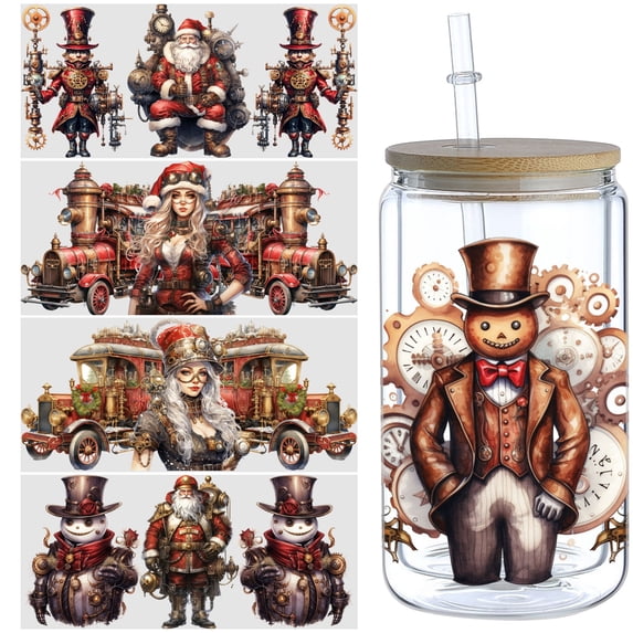 5pcs DIY UV DTF Transfer Stickers, For Glass Tumbler, Waterproof Decals, Plastic Adhesive Label For Bottles And Cups Decor No.501