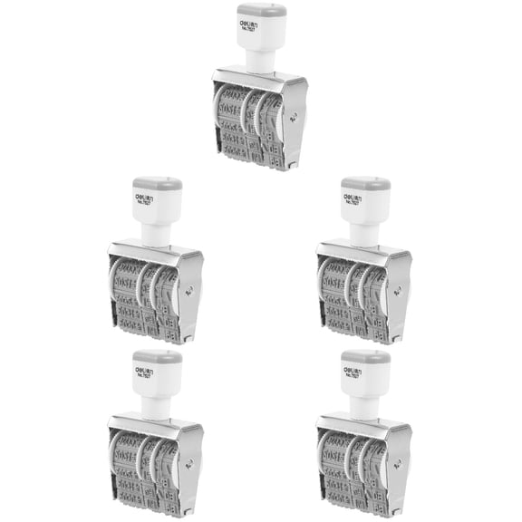 5pcs Multi-Function Date Seal Roller Stamps for , School Stationery, Office Use, Knob Design