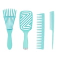 5pcs Detangling Brush Scalp Massage Straight Hair Hollow Comb Rat Tail