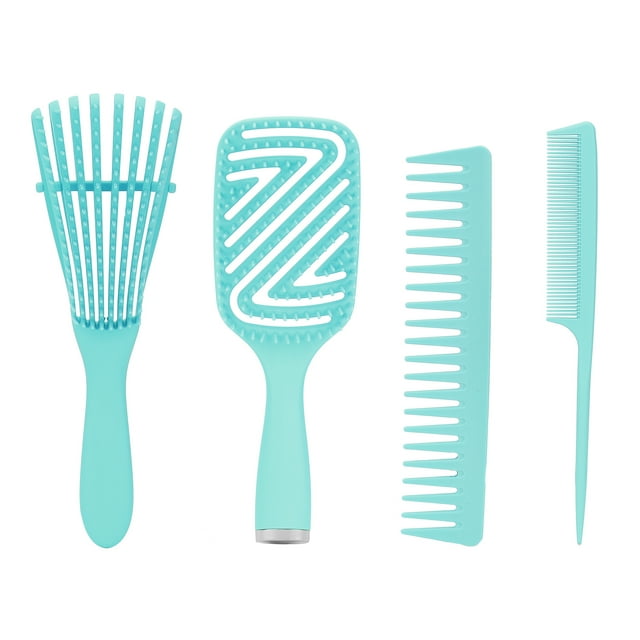 5pcs Detangling Brush Scalp Massage Straight Hair Hollow Comb Rat Tail