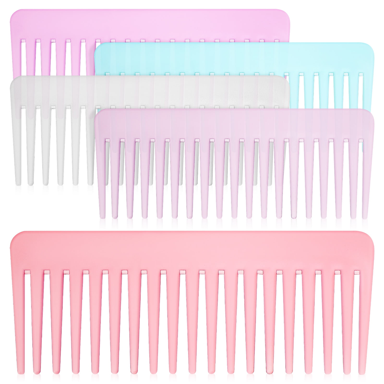 5pcs Detangling Hair Combs Shower Combs Wide Tooth Combs for Curly Hair Wet Hair