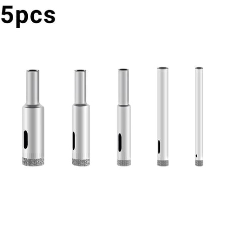 5pcs Diamond Coated Drill Bits, Glass & Ceramic Tile Hole Saw Set for Craft Projects, 0.16-0.48in