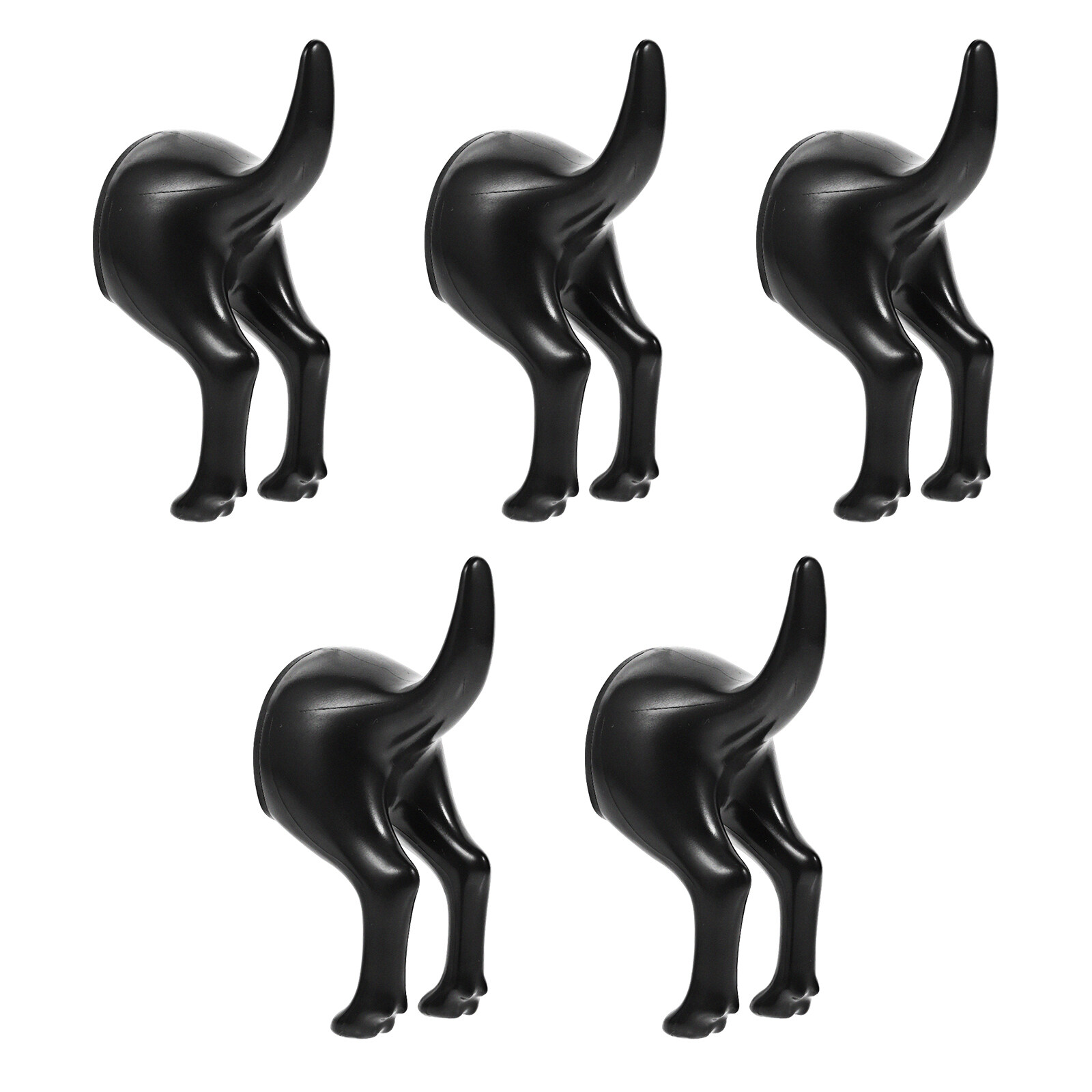 5pcs Dog Tail Coat Hooks Plastic WallMounted Hat Hanger Hooks Towel
