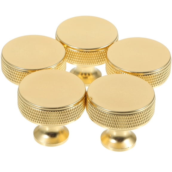5pcs Gold Kitchen Knobs Modern Pull Handles Cabinets Dressers Replacement Brushed Zinc Single Hole Door Knobs Pulls