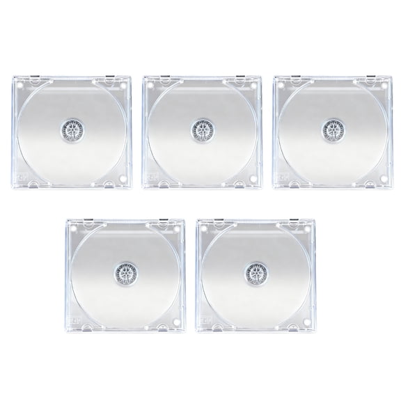 5pcs Double Disc CDs DVDs Storage Case Make Of Recyclable PP Lightweight Portable Organizers Clear Case