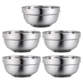thumbnail image 1 of 5pcs Double-wall Vacuum Insulated Stainless Steel Bowl, Anti-Shatterproof Soup Bowl,Anti Scald And Anti Drop,Appetizer Snack Bowl,Ice Cream Bowl,Lightweight Salad Bowl,Diameter 5 inches(Black), 1 of 7
