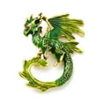 thumbnail image 1 of 5pcs Dragon Enamel Pin Brooches Golden Alloy Rhinestone Badge for Backpack Clothes Lime Green 56x41x17mm Hole: 5x3.5mm, 1 of 3