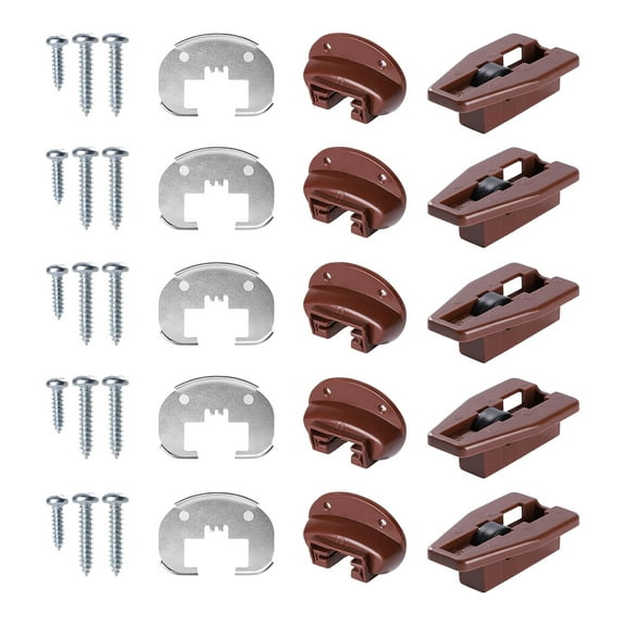 5pcs Drawer Slides with Metal Backing & Screws Drawer Repair Parts Drawer Track Guides and Glides Easy to Installation