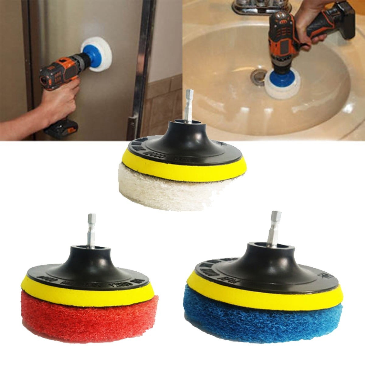 5pcs Drill Brush Power Scrubber Scouring Scrub Pad Bathroom Tile ...