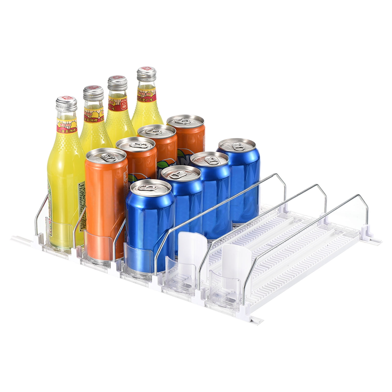 Saint Kang refrigerator can organizer,drink organizer for fridge, self  pushing soda can organizer for refrigerator,width adjustable,beer