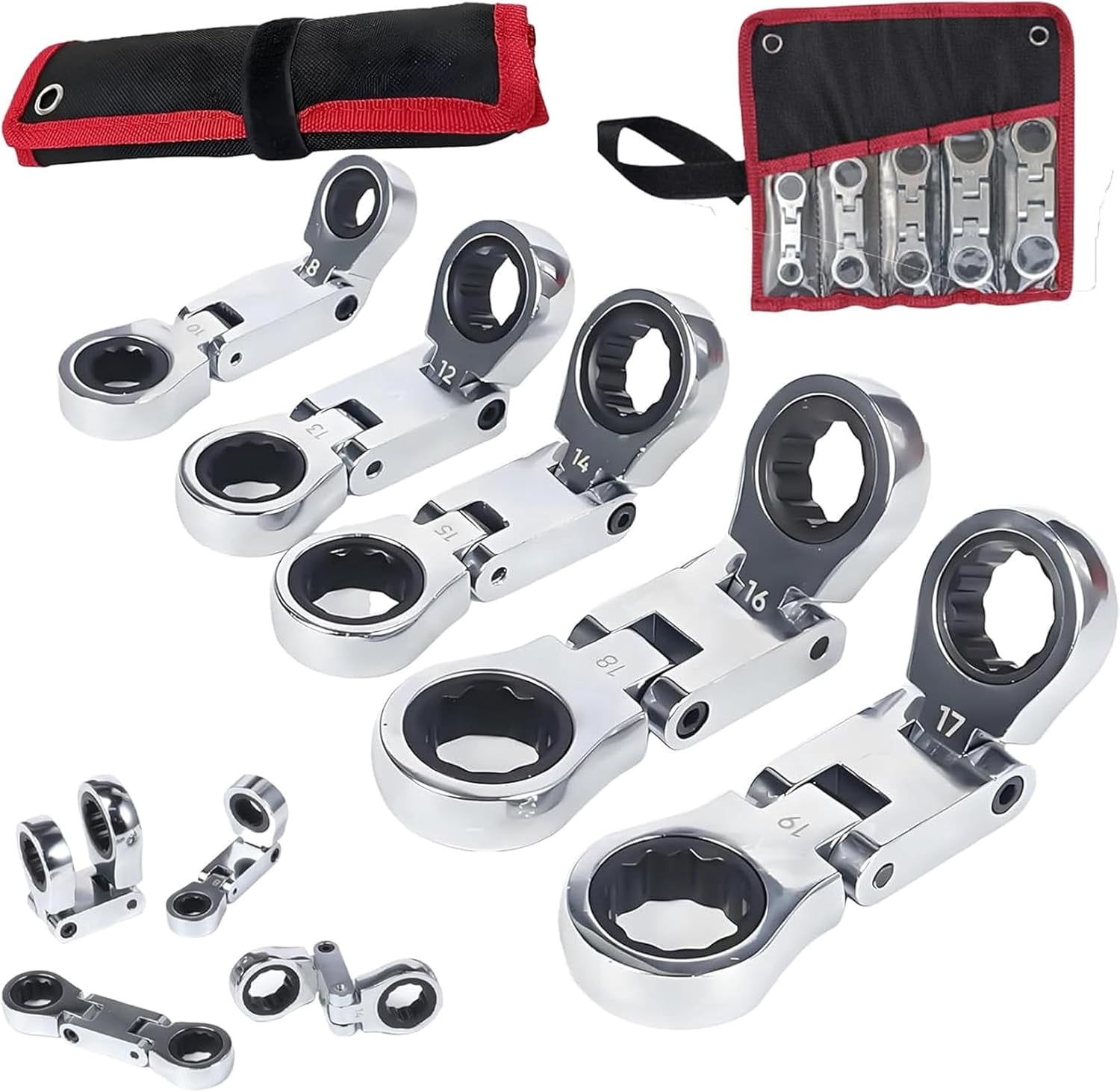 5pcs Dual-Drive Nano Flex-Head Pocket Ratchet, 3/4“ Inch Retractable ...