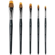 5pcs Dual-Layer Grainer Brush Set- Fuumuui Professional Synthetic Filbert Comb Brushes for Unique Texture Painting Perfect for Artists Acrylic, Watercolor and Oil