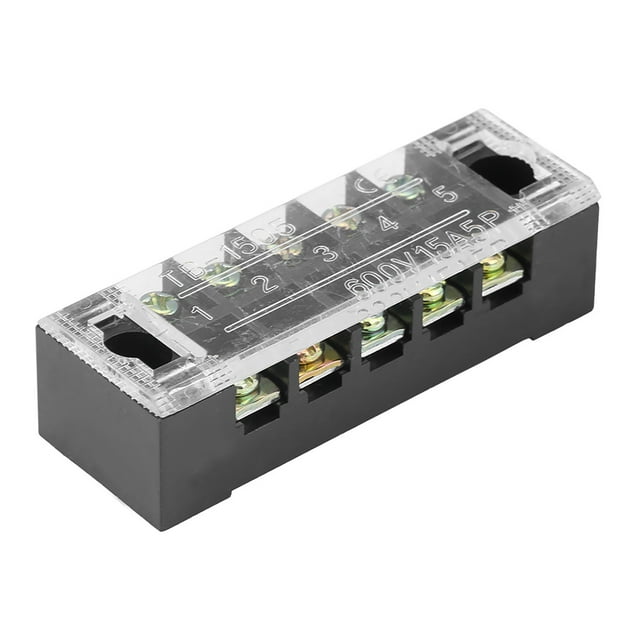 5pcs Dual Row 5 Positions 600V 15A Screw Terminal Block+10 Pre ...