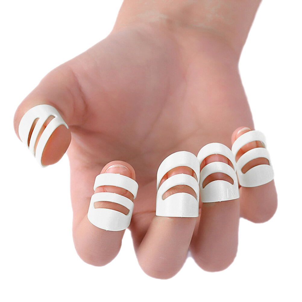 5pcs Durable Guitar Ring Finger Sleeve Finger Pick Colorful Guitar Bass