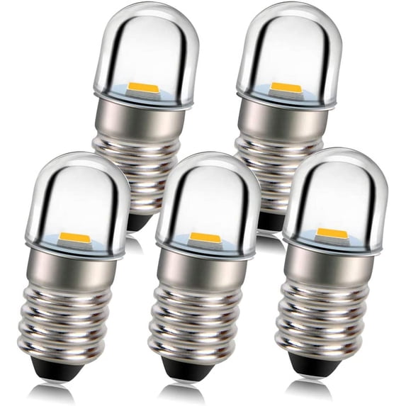5pcs E10 Base Socket LED Bulb 1W 3V Warm White Replace Torch Light ...