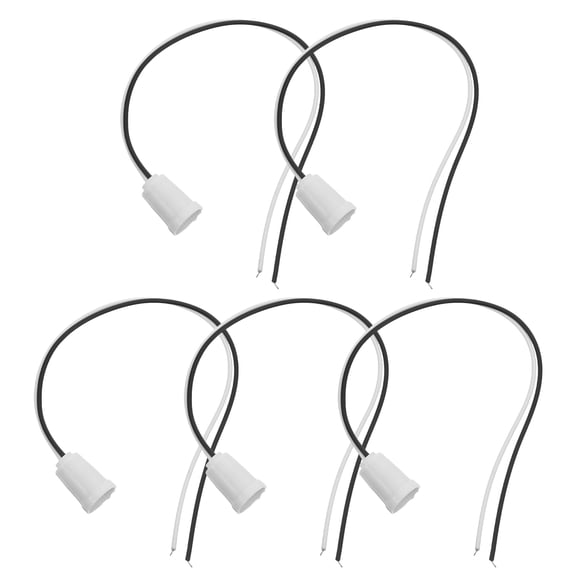 5pcs E12 Screw-In Lamp Socket - Screw-In Lamp Holder Bulb Socket With Wire - White Light Bulb Base For Hanging Pendant Lights Fixture Indoor Office Outdoor Party