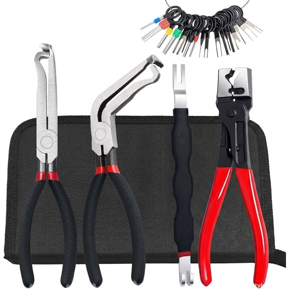 5pcs Electrical Disconnect Pliers and Connector Separator Tool for Cars, with Hose Clamp Pliers and Terminal Pin Removal Tool Set