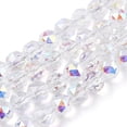 thumbnail image 1 of 5pcs Electroplate Transparent Glass Beads Strands Faceted Round Clear AB 8x7.5mm Hole: 1mm about 70pcs/strand bout 70~72pcs/strand 20.67 inch~21.26 inch(52.5~54cm), 1 of 3