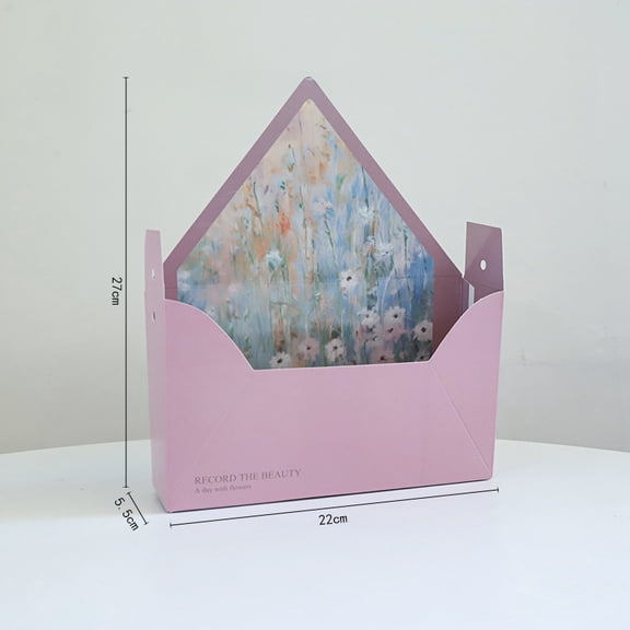 5pcs Elegant Floral Envelope Gift Boxes with Love Letter Pattern, for Valentine's Day Wedding Mother's Day Graduation, DIY Flower Basket (no pearl necklace)