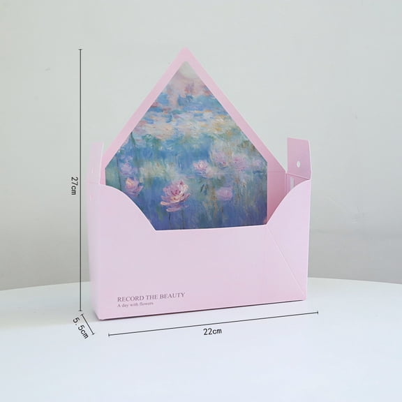 5pcs Elegant Floral Envelope Gift Boxes with Love Letter Pattern, for Valentine's Day Wedding Mother's Day Graduation, DIY Flower Basket (no pearl necklace)