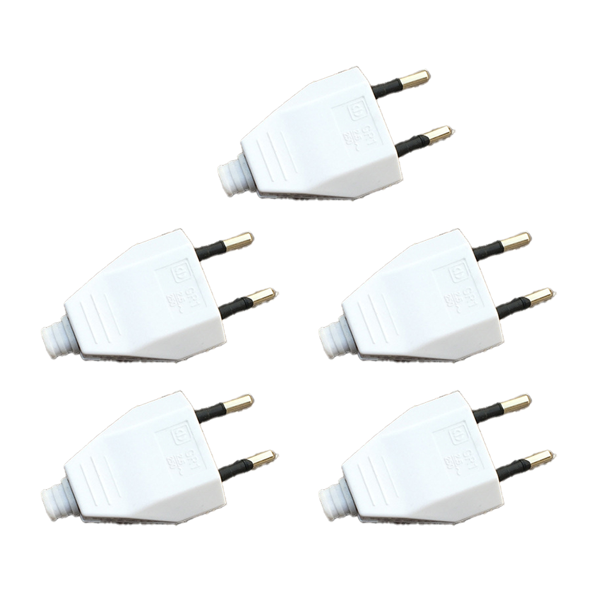 5pcs European Europlug Rewireable Replacement DIY EU Power Plug Ac250v