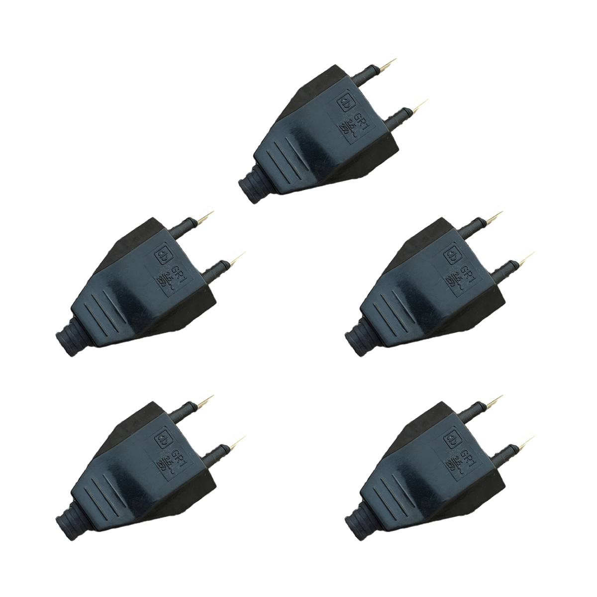 5pcs European Europlug Rewireable Replacement DIY EU Power Plug Ac250v