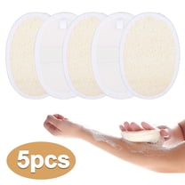 5pcs Exfoliating Loofah Sponge Pads - 100% Natural Luffa Body Scrubber for Men Women Bath Spa